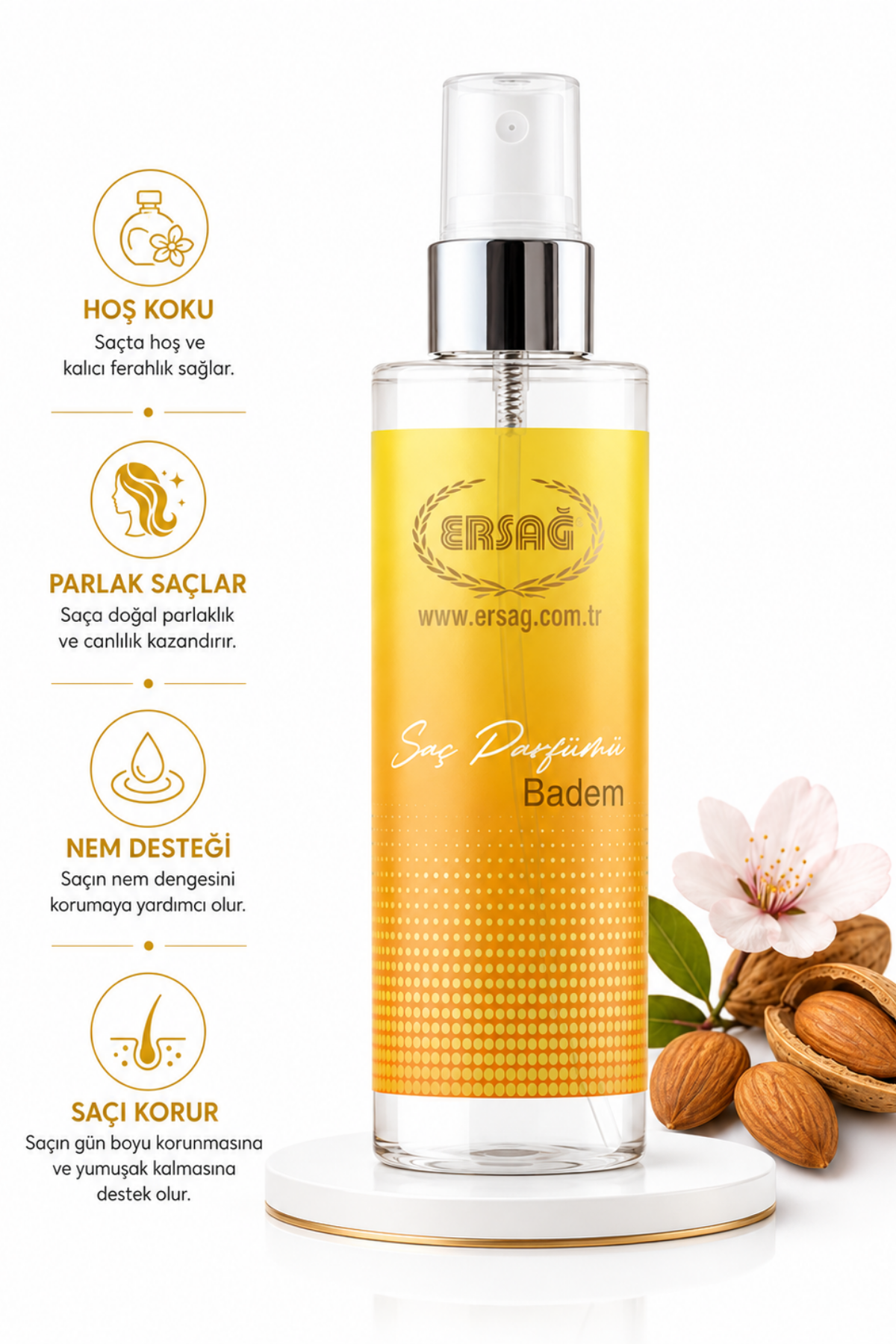 ERSAĞ Saç Parfümü Badem 200 ML