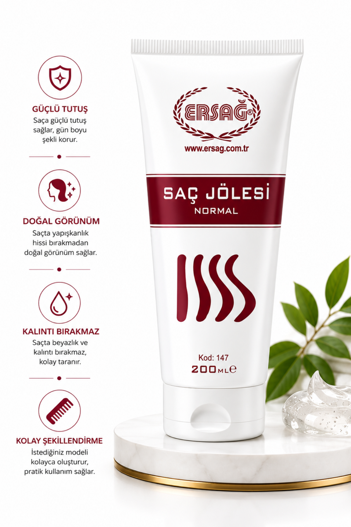 ERSAĞ Saç Jölesi 200 ML - Normal Görünüm