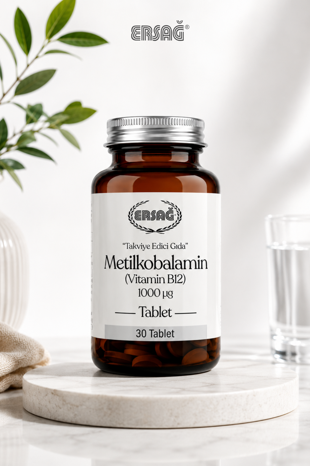 ERSAĞ Metilkobalamin Vitamin B12 Takviye Edici Gıda 30 Tablet