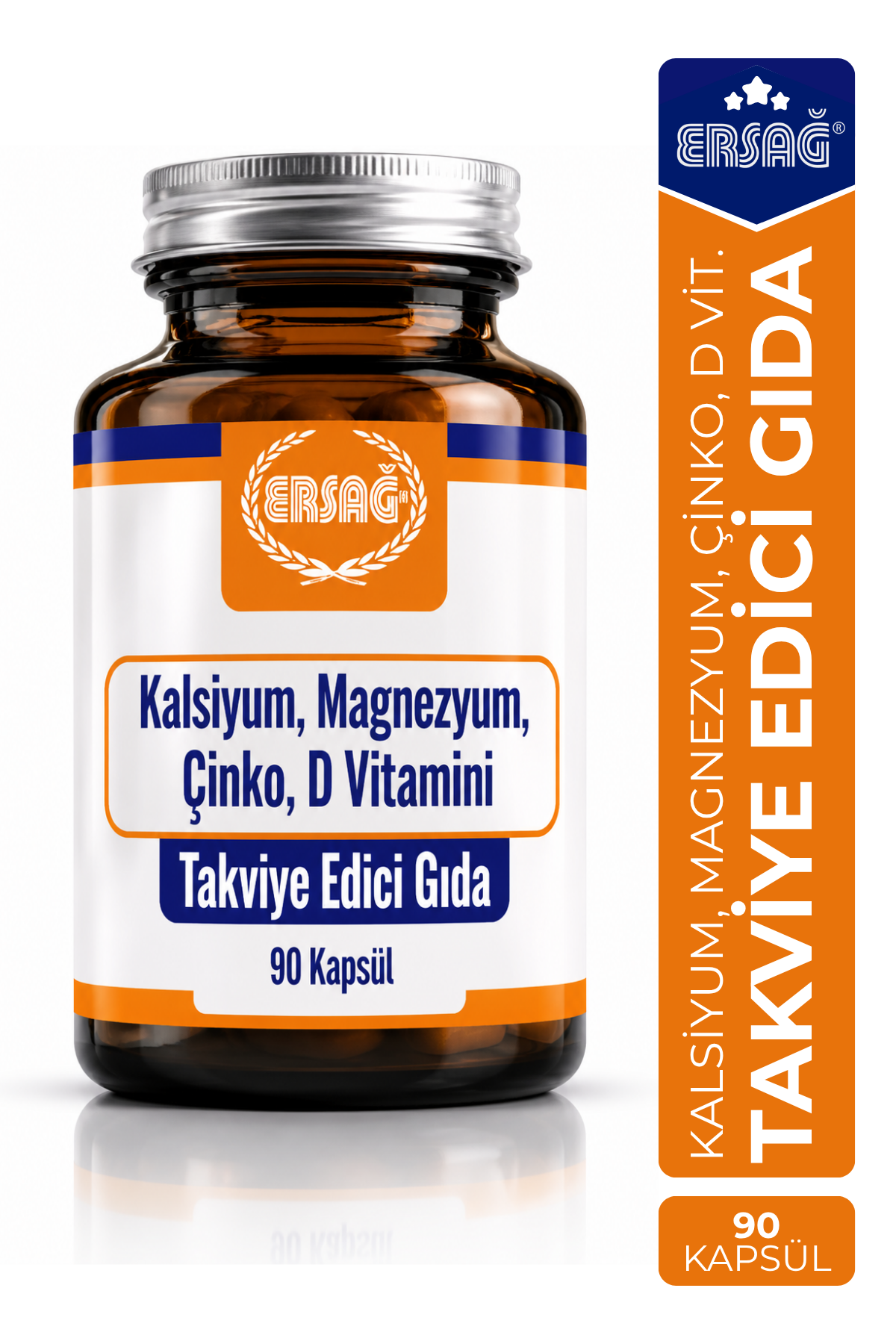 ERSAĞ Kalsiyum Magnezyum Çinko ve D Vitamini İçeren Takviye Edici Gıda 90 Kapsül