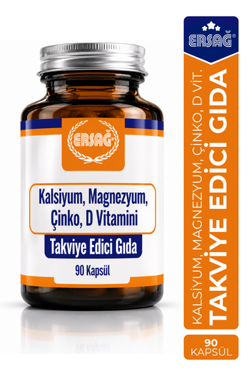 ERSAĞ Kalsiyum Magnezyum Çinko ve D Vitamini İçeren Takviye Edici Gıda 90 Kapsül