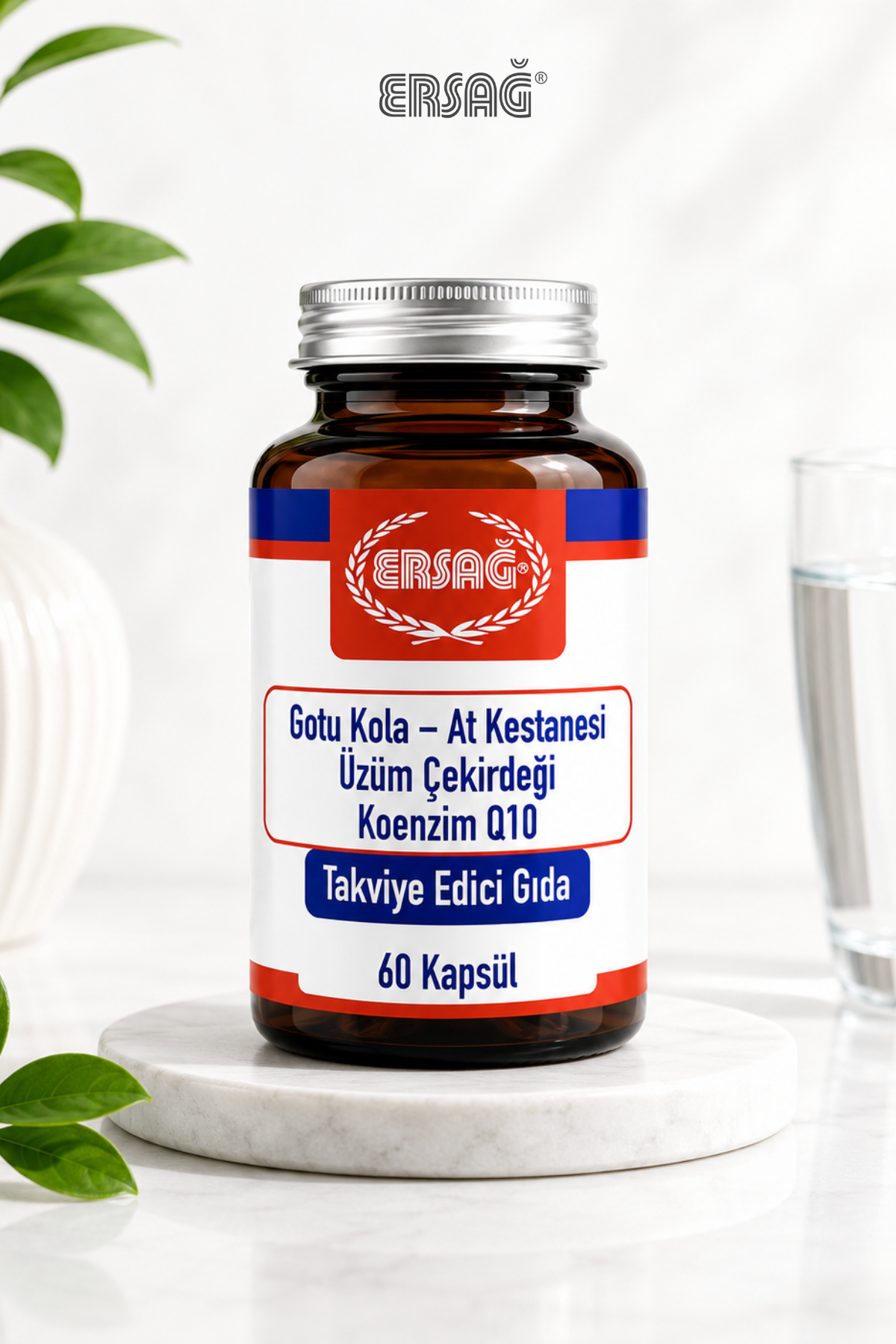 ERSAĞ Gotu Kola At Kestanesi Üzüm Çekirdeği Koenzim Q10 Takviye Edici Gıda