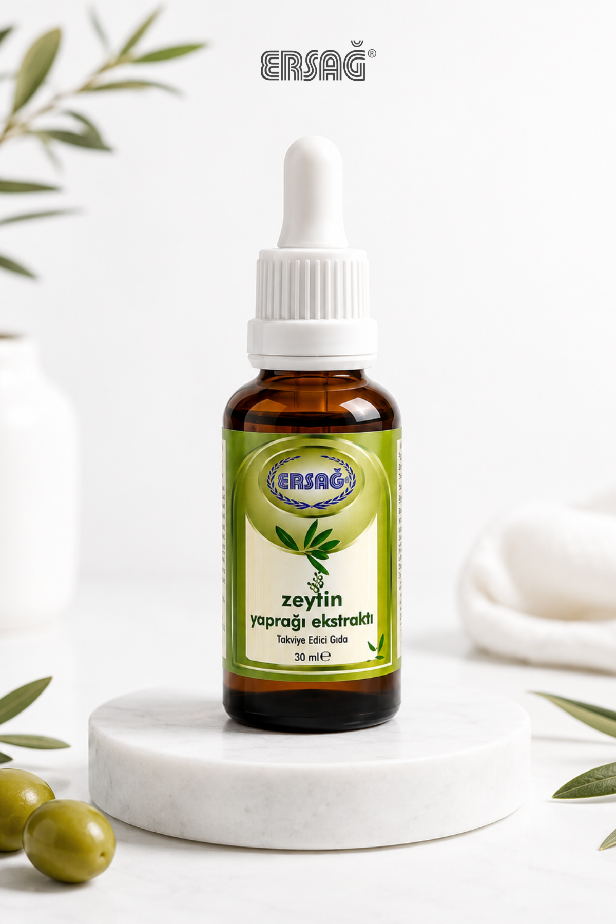 ERSAĞ Zeytin Yaprağı Ekstraktı Takviye Edici Gıda 30 ML