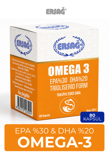 ERSAĞ Omega 3 Takviye Edici Gıda 80 Kapsül