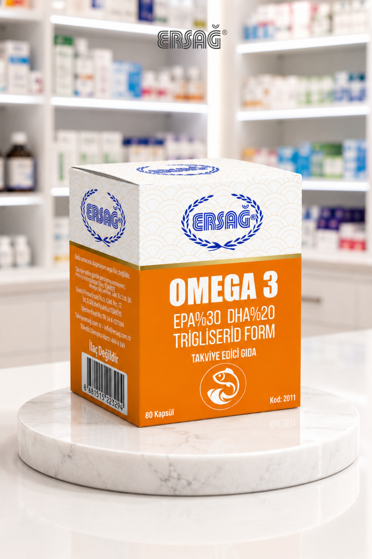 ERSAĞ Omega 3 Takviye Edici Gıda 80 Kapsül