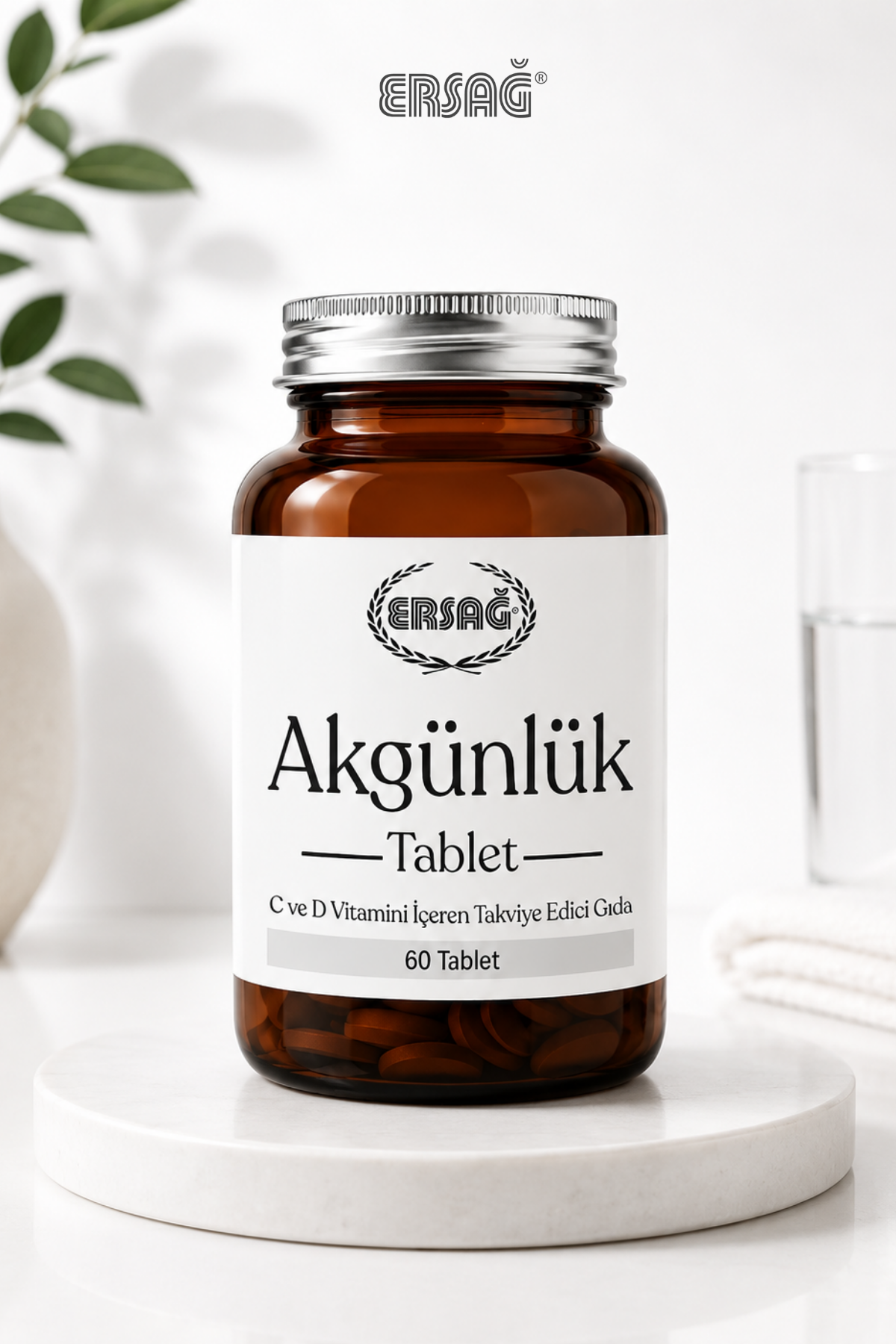ERSAĞ Akgünlük Tablet C ve D Vitamini İçeren Takviye Edici Gıda 60 Tablet