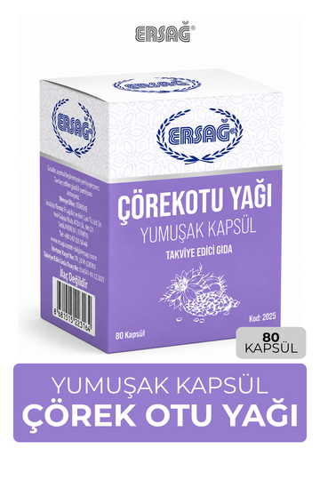ERSAĞ Çörekotu Yağı Jel Kapsül 80 Kapsül