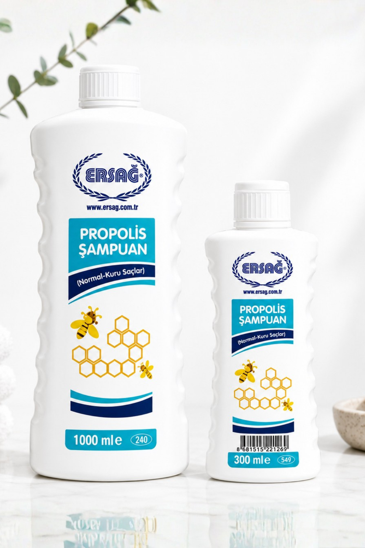 ERSAĞ Aparatlı Propolisli Şampuan 1000 ML - Normal ve Kuru Saçlar