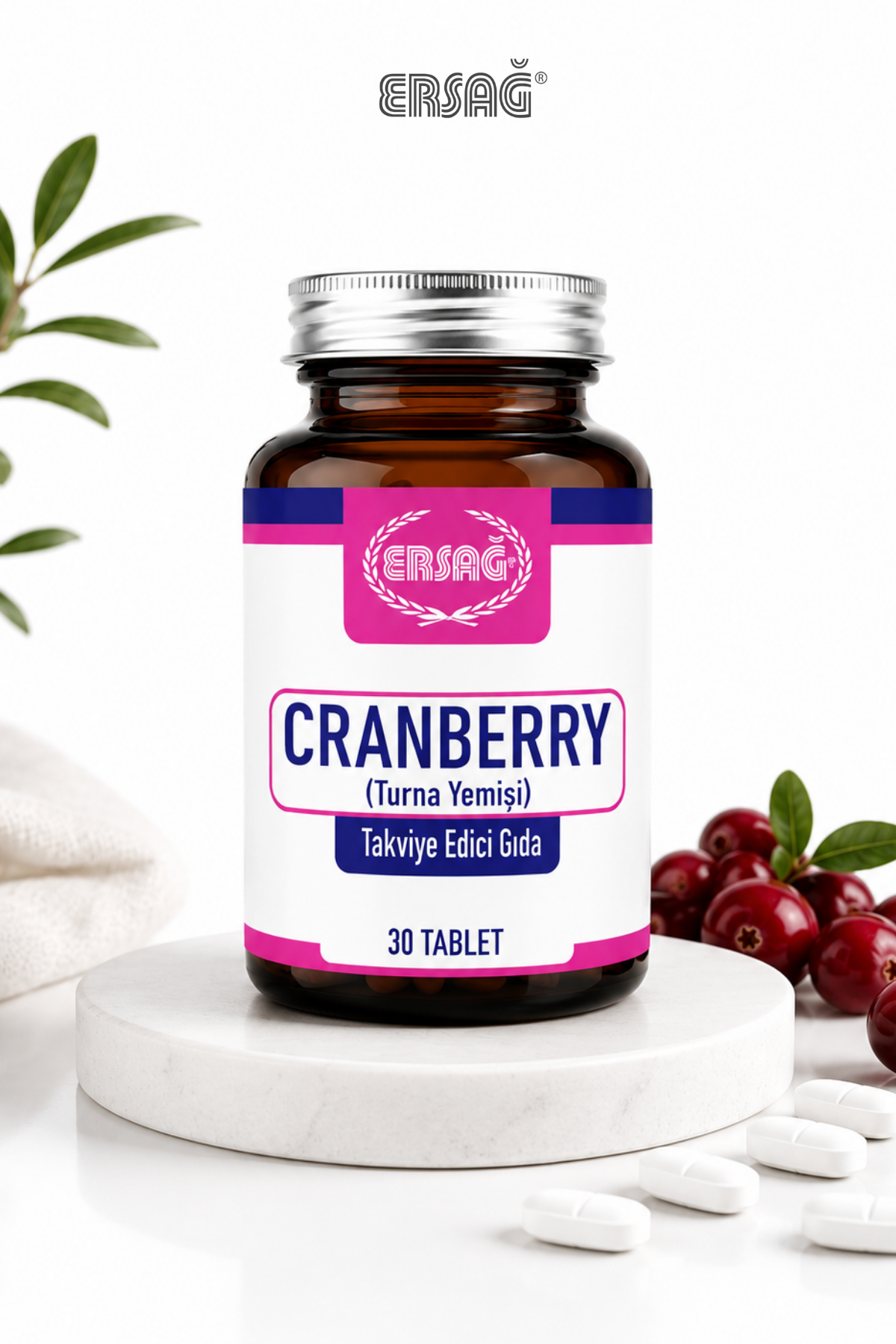 ERSAĞ Cranberry Turna Yemişi Ekstresi Takviye Edici Gıda 30 Tablet