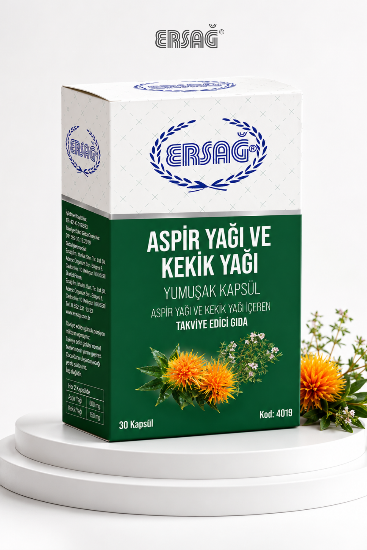 ERSAĞ Aspir Yağı ve Kekik Yağı Kapsül 30 Kapsül