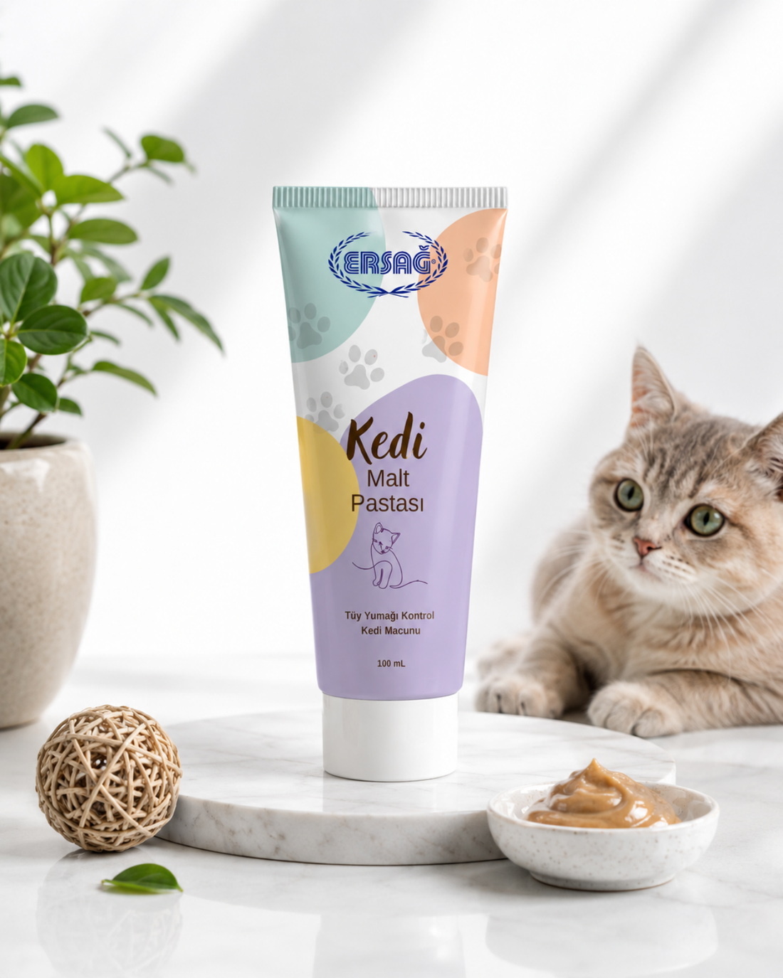 ERSAĞ Tüy Yumağı Kontrolü İçin Kedi Malt Pastası 100 ML