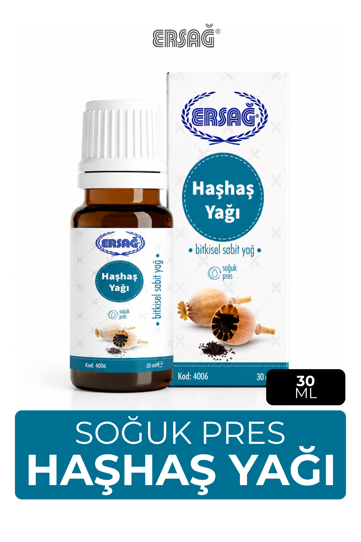 ERSAĞ Soğuk Pres Haşhaş Yağı 30 ML