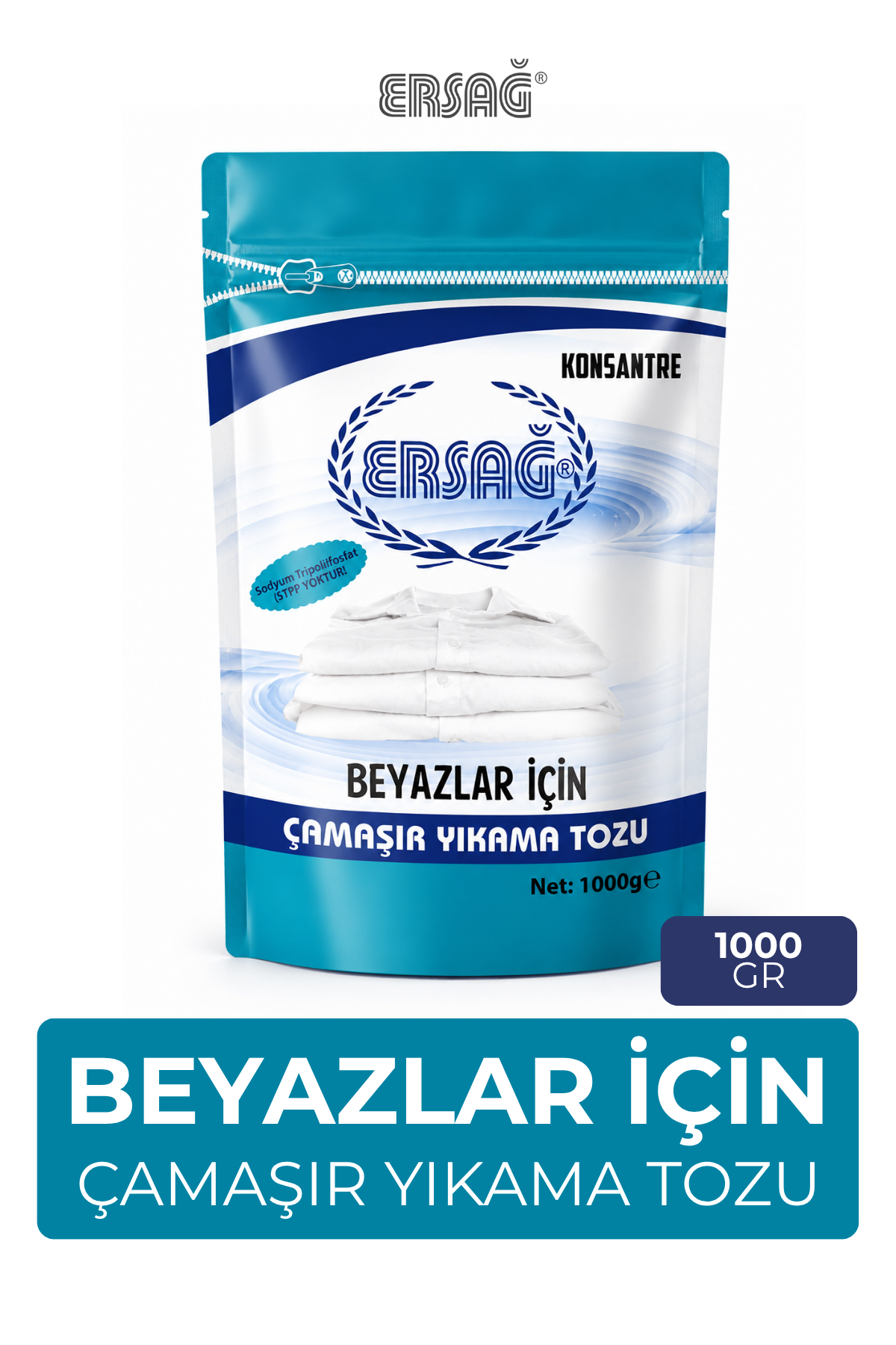 ERSAĞ Beyazlar İçin Çamaşır Yıkama Tozu 1000 GR