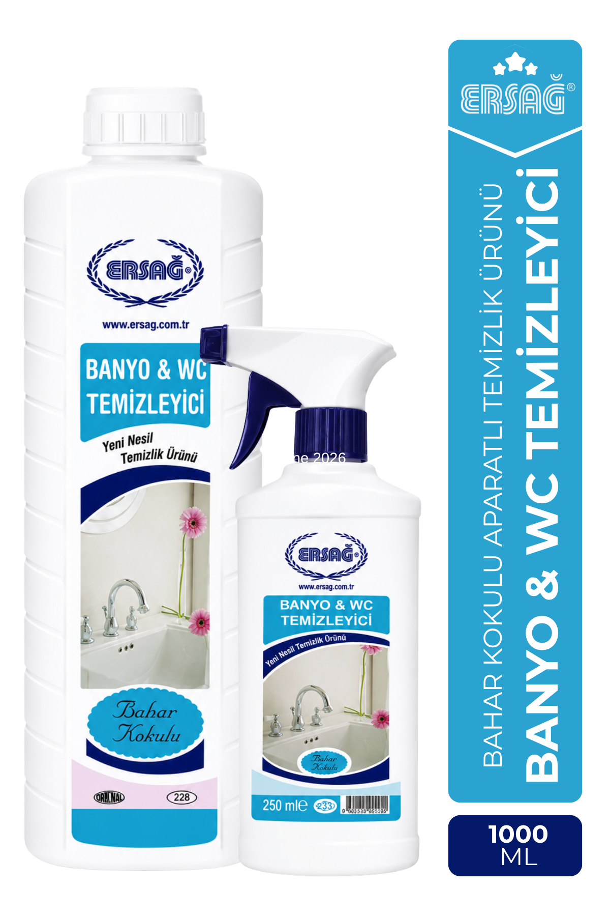 ERSAĞ Aparatlı Bahar Kokulu Banyo WC Temizleyici 1000 ML