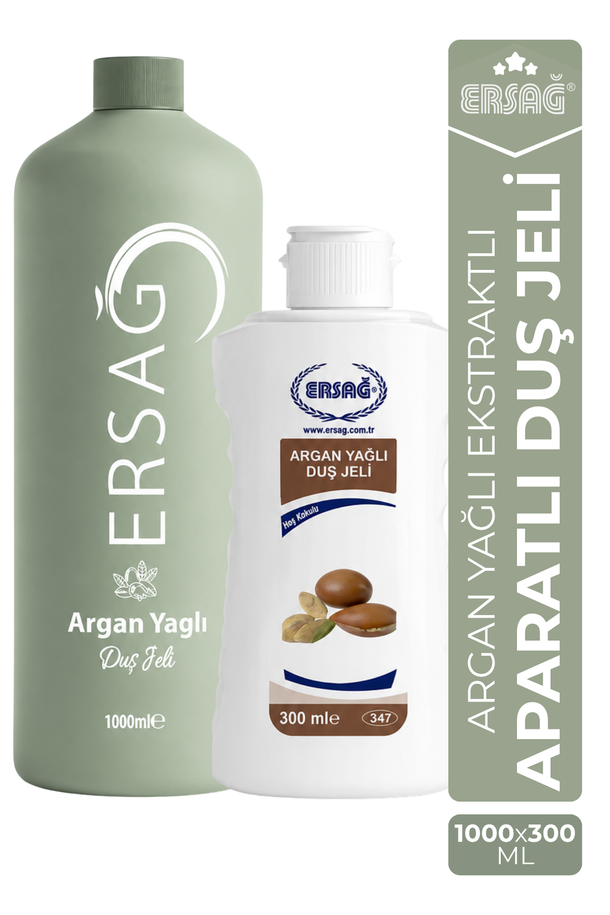 ERSAĞ Aparatlı Argan Yağlı Duş Jeli 1000 ML x 300 ML