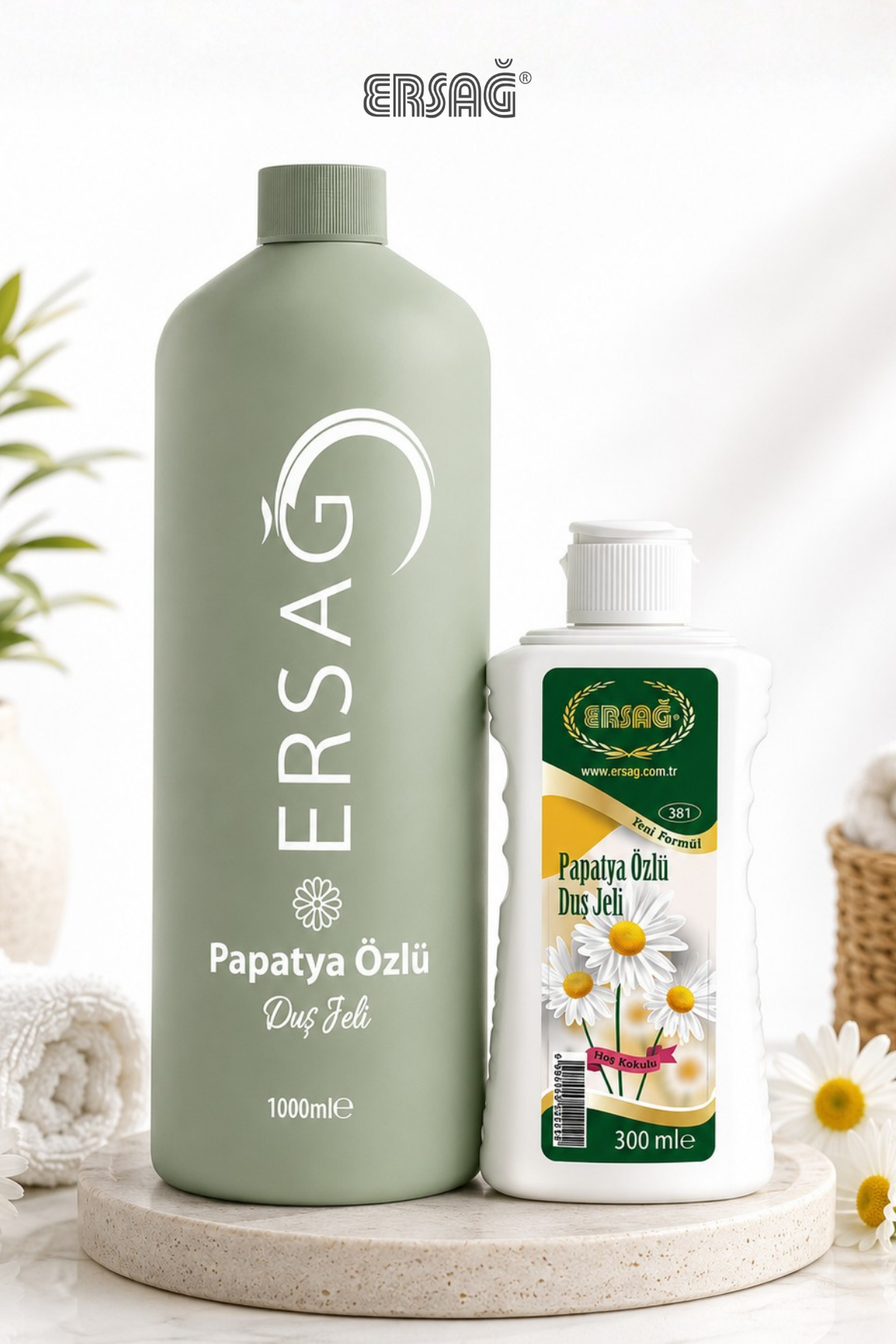 ERSAĞ Aparatlı Papatya Özlü Duş Jeli 1000 ML x 300 ML