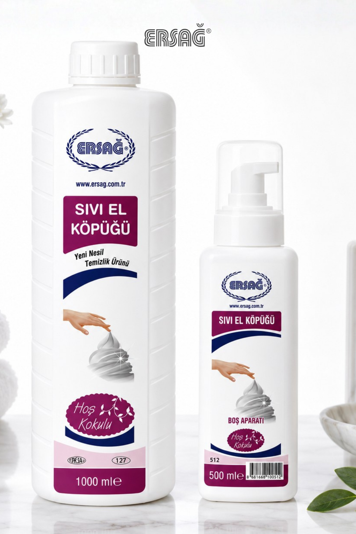 ERSAĞ Aparatlı Hoş Kokulu Sıvı El Köpüğü 1000 ML X 500 ML