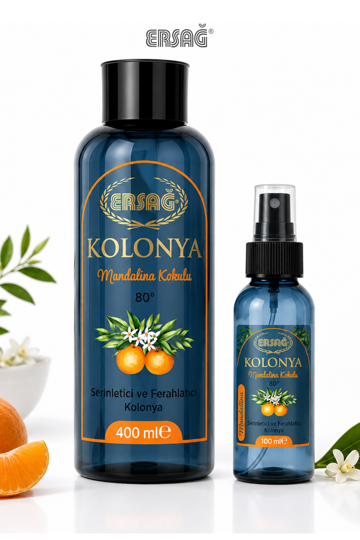 ERSAĞ Aparatlı Mandalina Kokulu Kolonya 400 ML x 100 ML