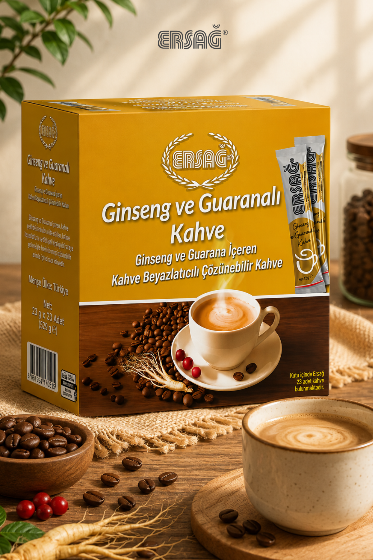 ERSAĞ Ginseng ve Guaranalı Kahve Karışımı 240 Gr