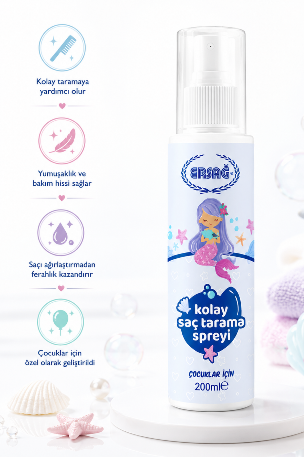 ERSAĞ Çocuklar İçin Kolay Saç Tarama Spreyi 200 ML